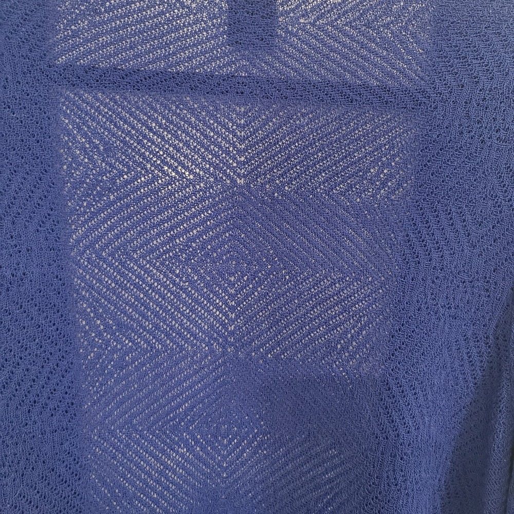 Women's Sweater-ANN TAYLOR-Royal Blue Stretch Open Lightweight Cardigan Medium - Picture 6 of 12